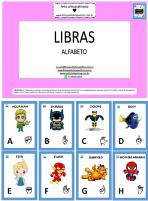 LIBRAS CARDS ALFABETO PERSONAGENS