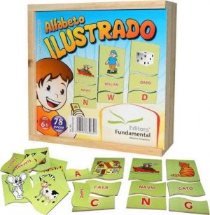 Alfabeto Ilustrado Português com 78 peças em MDF