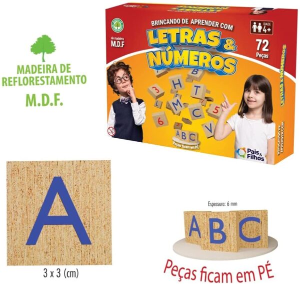Brincando De Aprender Com Letras E Números 72 Pçs - Image 2