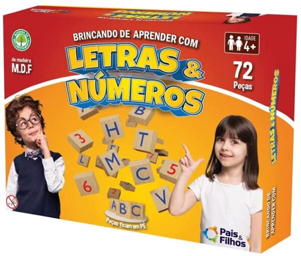 Brincando De Aprender Com Letras E Números 72 Pçs
