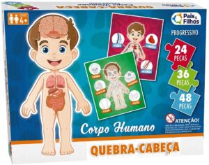 Quebra - Cabeça Corpo Humano - Progressivo - 24/36/48 Pçs