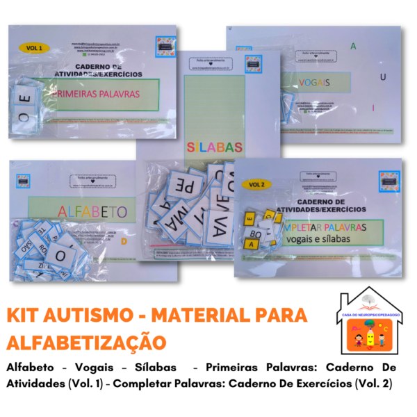 Kit Autismo - Material Para Alfabetização
