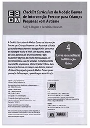 Checklist Curriculum do Modelo Denver de Intervenção Precoce Para Crianças Pequenas com Autismo (unitário)