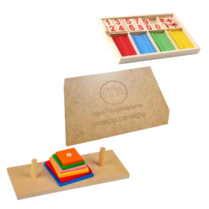 Kit Matemática Montessori + Frações + Torre de Hanói