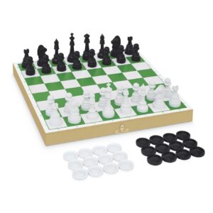 Jogo de Xadrez e Damas Escolar